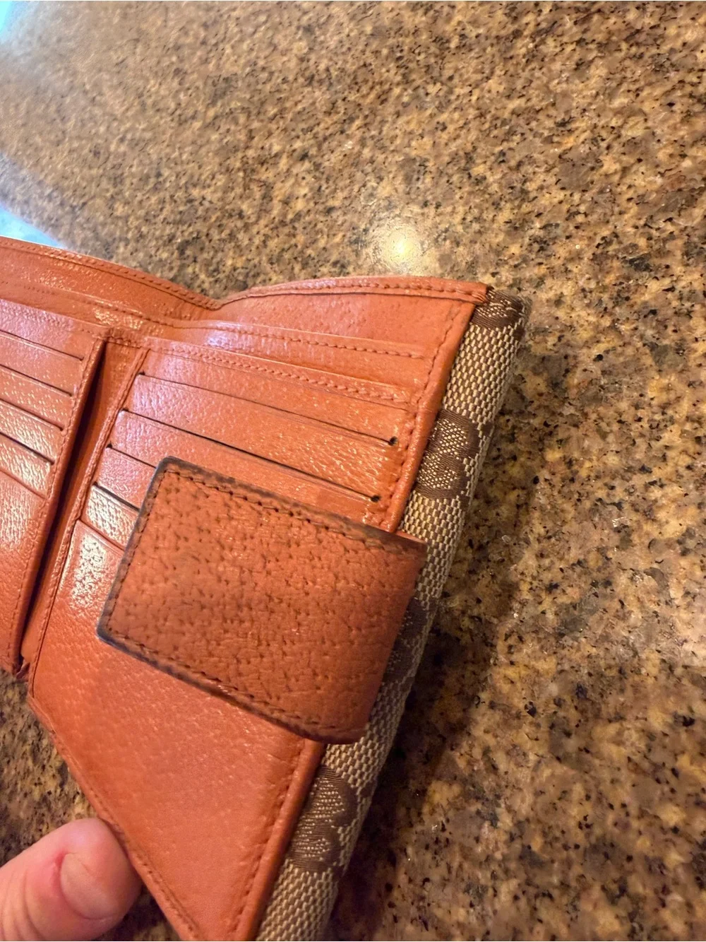 Gucci Brown GG Canvas Snap Card Holder Wallet